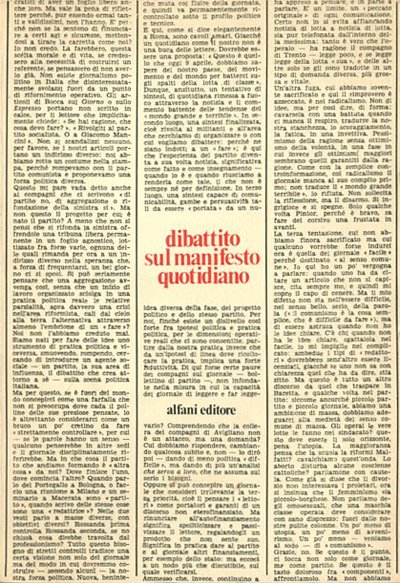 Dibattito sul Manifesto quotidiano.