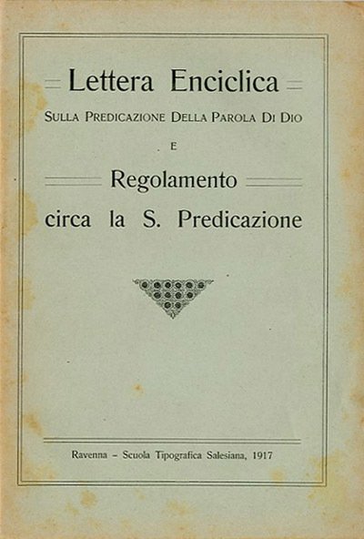 Lettera Enciclica sulla Predicazione della Parola di Dio e Regolamento …