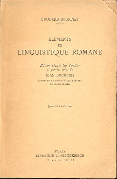 Eléments de linguistique romane.