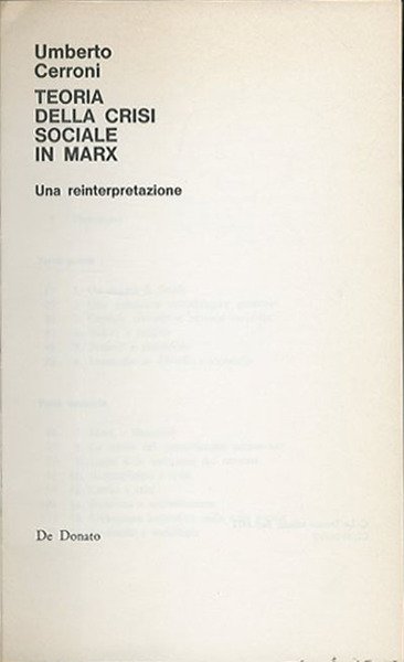 Teoria della crisi sociale in Marx. Una reinterpretazione.