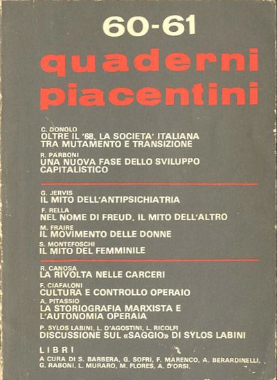 Quaderni piacentini. A. 15, n. 60-61, ottobre 1976.