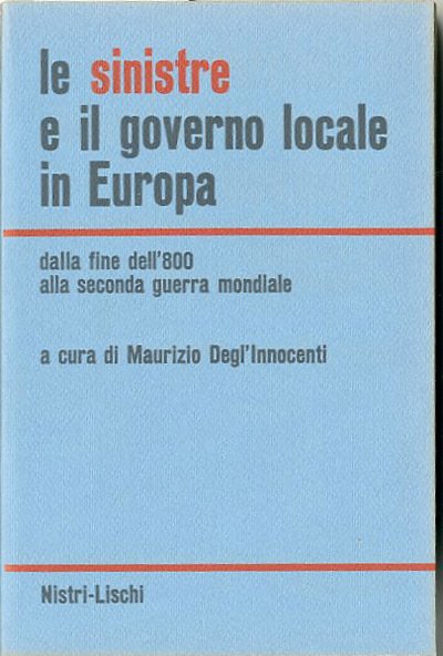 Le sinistre e il governo locale in Europa. Dalla fine …