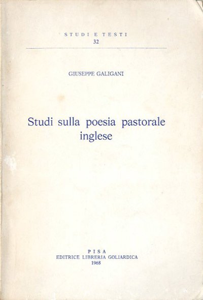 Studi sulla poesia pastorale inglese.