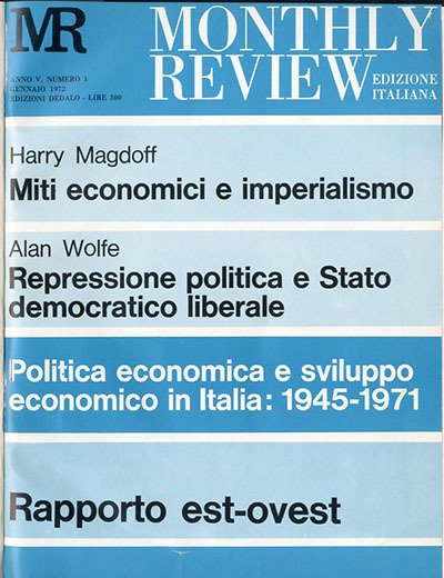 Monthly Review edizione italiana, aa. 5° e 6° (1972/1973).