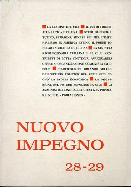 Nuovo impegno, rivista trimestrale, a. 8, n. 28-29 (dic. 1973.