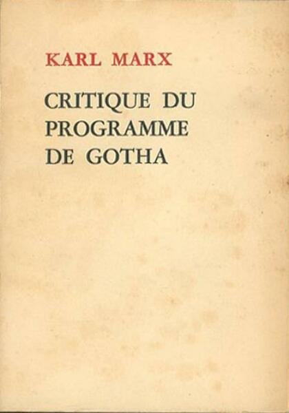 Critique du programme de Gotha.