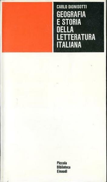 Geografia e storia della letteratura italiana.