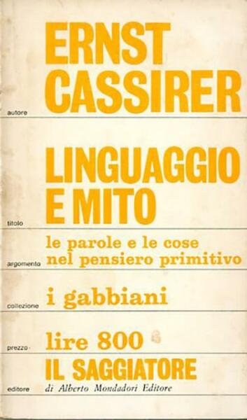 Linguaggio e mito. Contributo al problema dei nomi degli dèi.