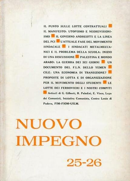 Nuovo impegno, rivista trimestrale, a. 7, n. 25-26 (nov. 1972).