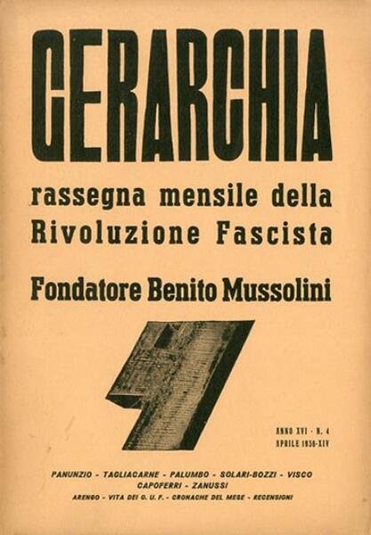 Gerarchia, a. XVI, n. 4 (aprile 1936). Rassegna mensile della …