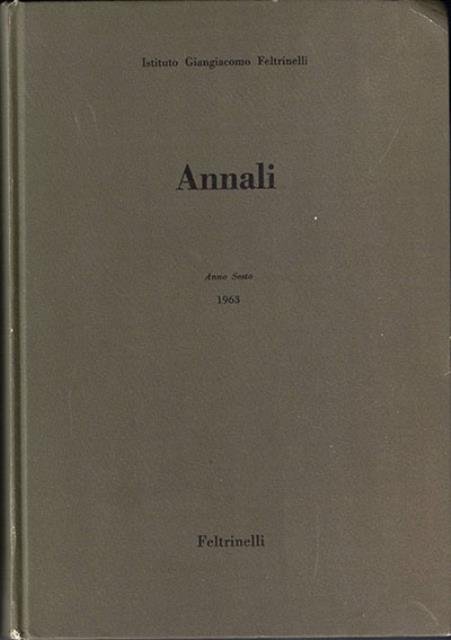 Annali. Anno Sesto 1963. | Immagine principale