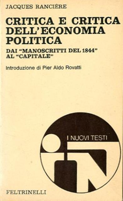 Critica e critica dell'economia politica. Dai Manoscritti del 1844 al …