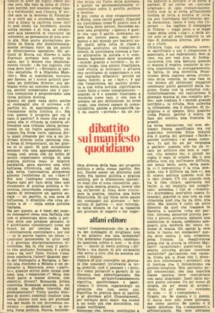 Dibattito sul Manifesto quotidiano.