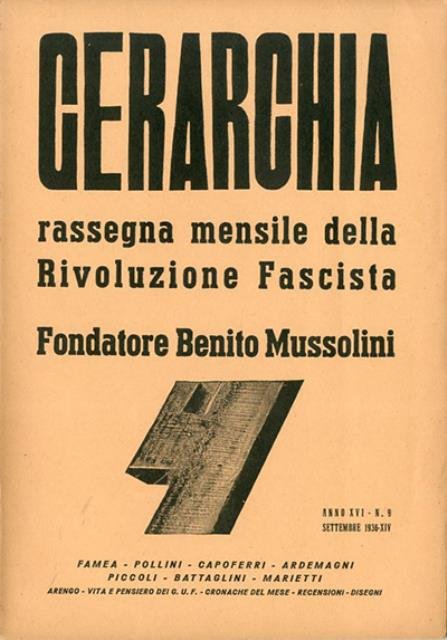 Gerarchia, a. XVI, n. 9 (settembre 1936). Rassegna mensile della …