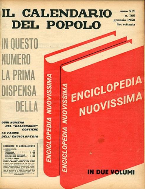 Il Calendario del popolo, a. 14, 1958 completo. Rivista mensile …