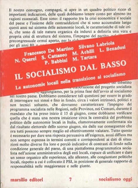 Il socialismo dal basso. Le autonomie locali nella transizione al …