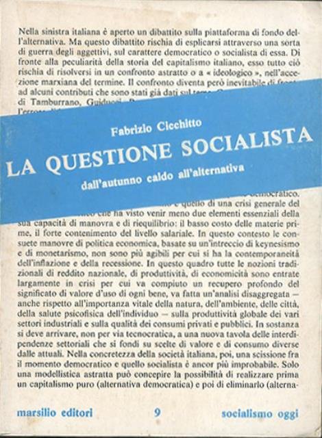La questione socialista. Dall'autunno caldo all'alternativa.