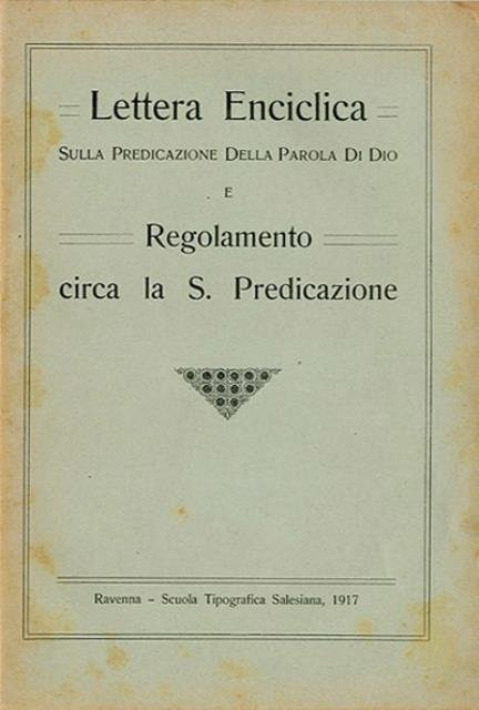 Lettera Enciclica sulla Predicazione della Parola di Dio e Regolamento …