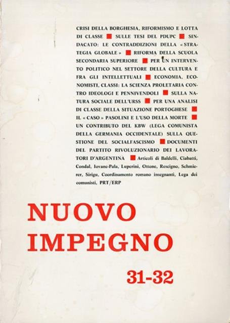 Nuovo impegno, rivista trimestrale, a. 11, n. 31-32 (gen. 1976).