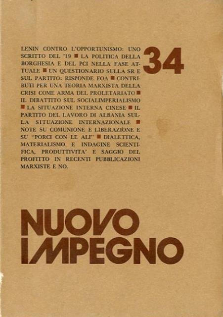 Nuovo impegno: rivista trimestrale marxista-leninista, a. 13, n.s., n. 34 …