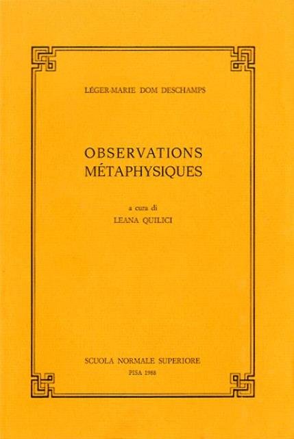 Observations Mètaphysiques.