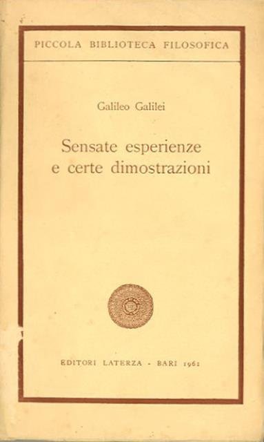 Sensate esperienze e certe dimostrazioni. Antologia.