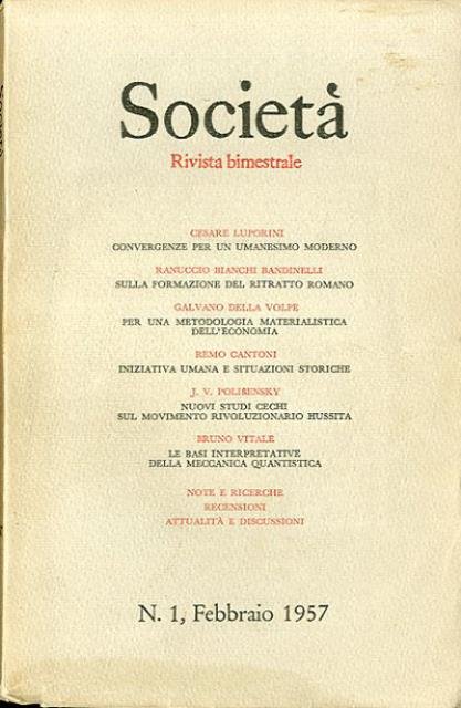 Società, rivista bimestrale, n. 1 (febbraio 1957).