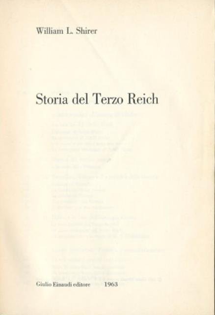 Storia del Terzo Reich.