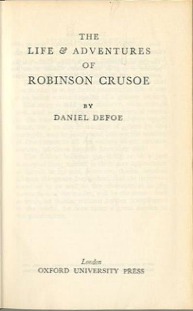 The life and adventures of Robinson Crusoe.