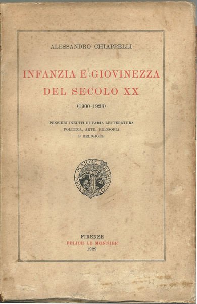 Infanzia e giovinezza del secolo XX (1920-1928).