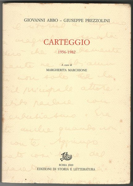 Carteggio 1956-1982.