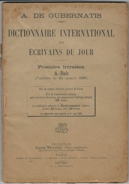 Dictionnaire international des écrivains du jour.