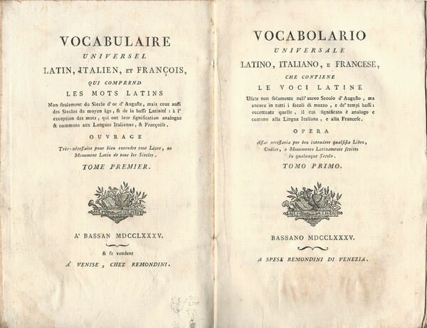 Vocabolario universale latino, italiano, e francese, che contiene le voci …