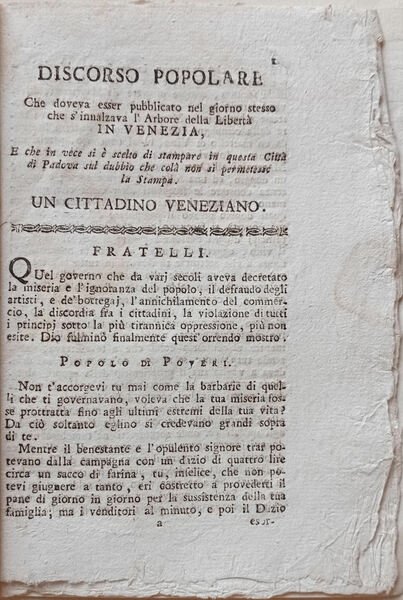 Discorso popolare che doveva esser pubblicato nel giorno stesso che …