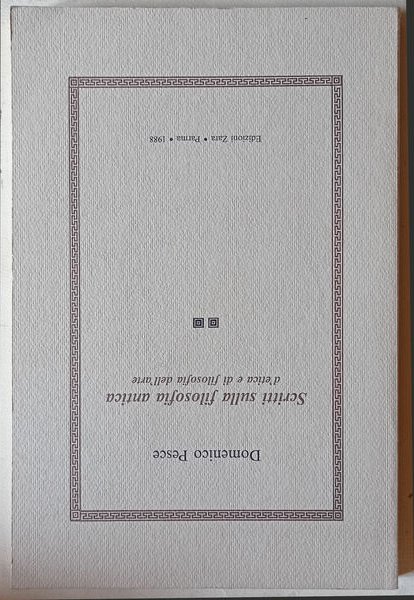 Scritti sulla filosofia antica d'etica e di filosofia dell'arte.