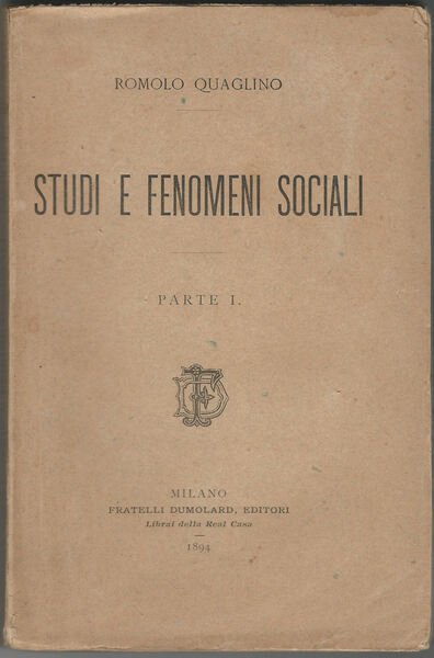 Studi e fenomeni sociali.