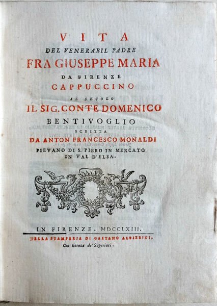 Vita del venerabil padre fra Giuseppe Maria da Firenze cappuccino …