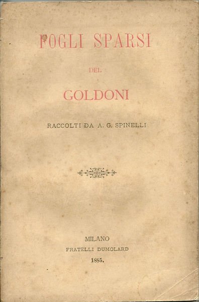 Fogli sparsi del Goldoni.