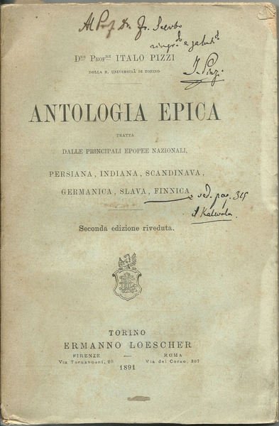 Antologia epica tratta dalle principali epopee nazionali, persiana, indiana, scandinava, …