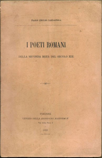 I poeti romani della seconda metà del secolo XIX.