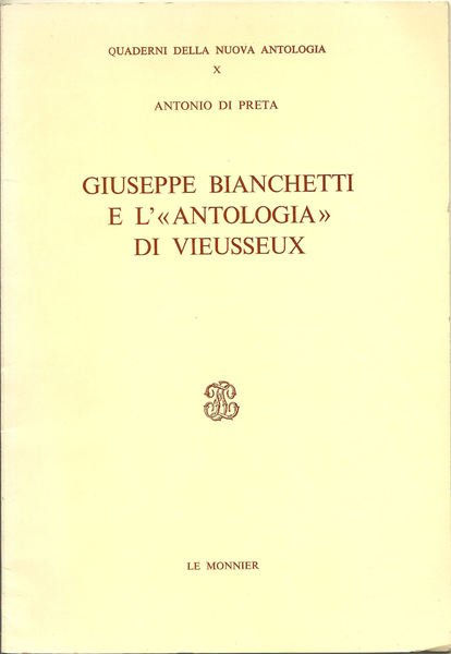 Giuseppe Bianchetti e l'«Antologia» di Viesseux.