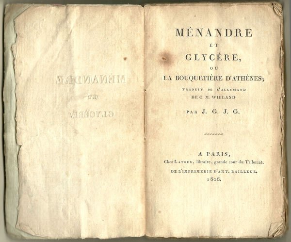 Ménandre et Glycère, ou la bouquetière d'Athènes.