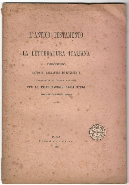 L'Antico Testamento e la letteratura italiana.