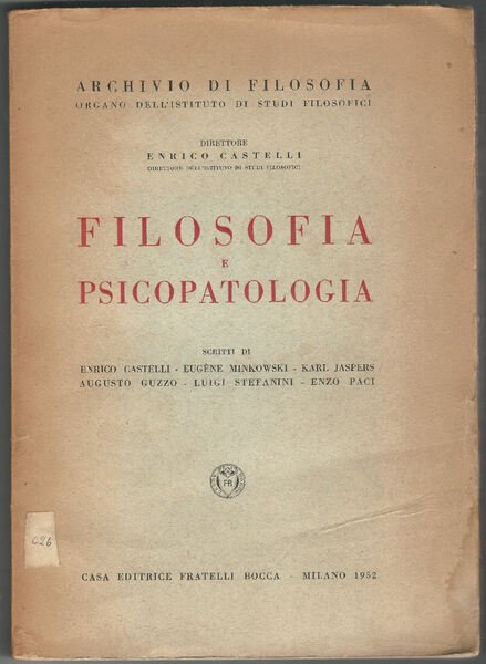 Filosofia e psicopatologia.