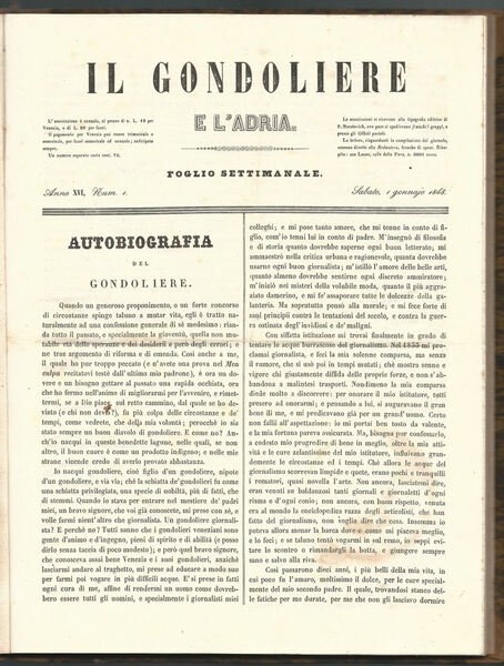 IL GONDOLIERE E L'ADRIA.