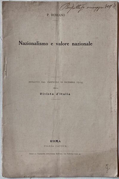 Nazionalismo e valore nazionale.