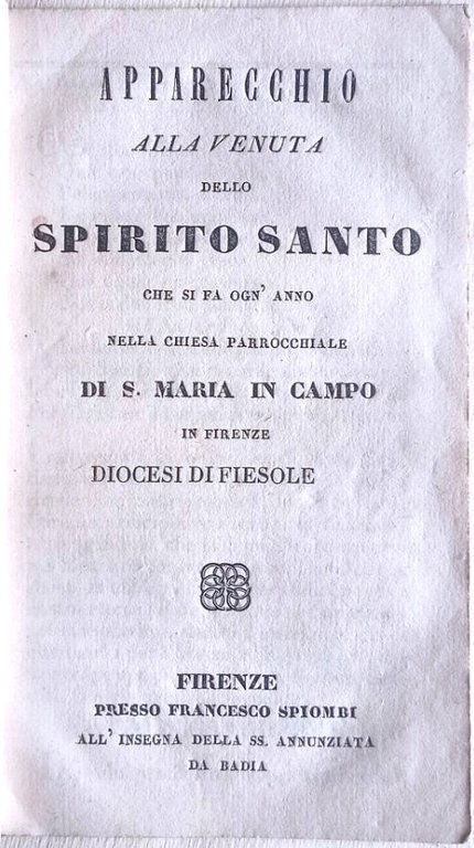 Apparecchio alla venuta dello Spirito Santo che si fa ogn'anno …