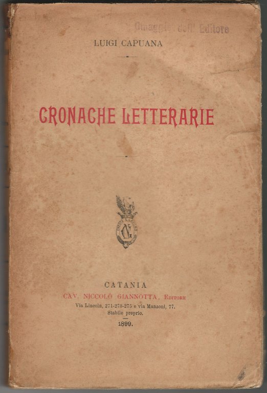 Cronache letterarie.