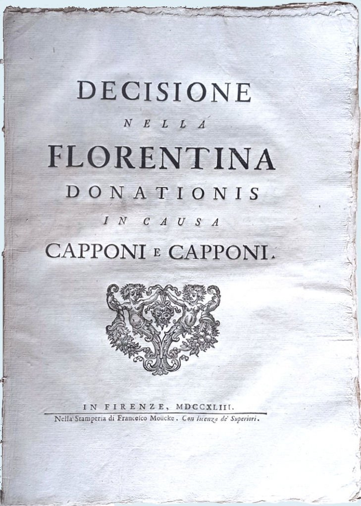 Decisione nella Florentina Donationis in causa Capponi e Capponi.