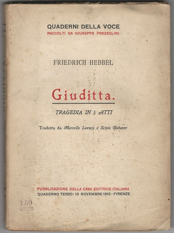 Giuditta. Tragedia in 5 atti.